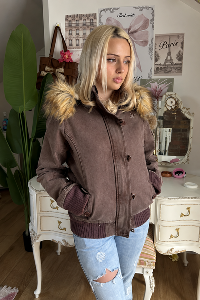 2000's Jacket with Fur Collar